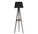 Lampadaire Design Avec Table D'appoint Intégrée Trepido L155cm Abat Jour Conique Noir Avec Support B