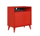 Buffet Bas 2 Portes Mizaris L73cm Rouge