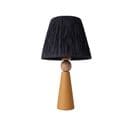 Lampe à Poser Style Contemporain Ekimo D24cm Abat Jour Tissu Noir Avec Base Céramique