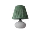 Lampe à Poser Moderne Evaly D24cm Raphia Vert Foncé Et Céramique Grège