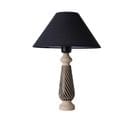 Lampe à Poser Style Contemporain Ekimo D33cm Abat Jour Tissu Noir Avec Base Céramique Grège Et Noir