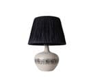 Lampe à Poser Design Soffia D30cm Tissu Noir Et Céramique Crème Et Noir