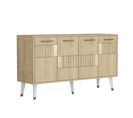 Buffet Style Scandinave Jasim L150cm Motif Géométrique Chêne Claire Et Or