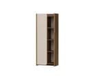 Étagère Bibliothèque à Porte Battante Maritta L60cm Bois Clair Et Beige