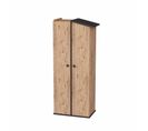 Armoire Avec 2 Portes Donall L72cm Bois Naturel Et Anthracite