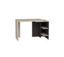 Bureau Avec Plateau Extensible Franky L120cm Bois Beige Et Anthracite