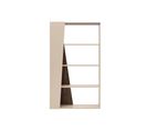 Étagère Bibliothèque Style Scandinave Lyria L100cm Bois Foncé Et Beige