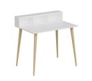 Bureau Style Scandinave Anayis L90cm Blanc Et Bois Clair