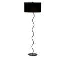 Lampadaire Design Cobria L160cm Abat Jour Noir Avec Support Métal Chrome