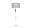 Lampadaire Design Vegari H160cm Abat Jour Gris Et Argent Avec Support Métal Chromé Argent