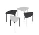 Lot De 4 Tables Basses Gigognes Emina Blanc, Anthracite Et Noir