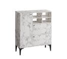 Buffet Moderne 3 Portes Rawan L100cm Effet Marbre Blanc Et Or