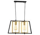 Lampe À Suspension Novea - Lustre - Noir, Or En Métal, 15 X 48 X 105 Cm, 2 X E27 , Max 40w