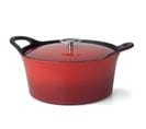 Volcan - Cocotte Ronde 24cm Fonte De Fer Émaillée Rouge Avec Couvercle