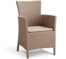 Iowa Fauteuil De Jardin Aspect Rotin Tresse Cappucino