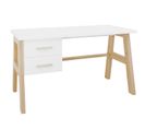 Lisa - Bureau Enfant Avec 2 Tiroirs En Bois - Blanc / Naturel