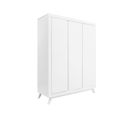 Anne - Armoire Enfant 3 Portes En Bois - Blanc