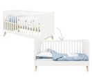 Fenna - Lit Banquette Enfant 70 X 140 En Bois - Blanc / Naturel