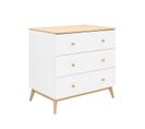 Paris - Commode Enfant 3 Tiroirs En Bois - Blanc / Chêne