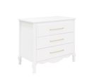 Elena - Commode Chambre Enfant 3 Tiroirs En Bois - Blanc / Doré