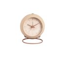 Réveil Rond Effet Flottant - Diam.9,5 Cm - Beige Sable