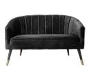 Sofa En Velours Pieds Bicolores En Bois  Royal Noir