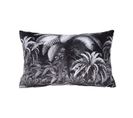 Coussin Imprimé Effet Velours - 40x60cm - Noir Et Blanc