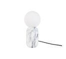 Lampe à Poser Design Boule Gala Effet Marbré - H. 32 Cm - Blanc