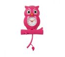 Horloge Hibou H37,5cm Rose