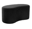 Pouf En Tissu Bouclette Ada Wave Noir