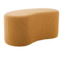 Pouf En Tissu Bouclette Ada Wave Jaune Ocre