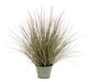 Herbe Pennisetum artificielle 58 cm en pot en zinc