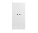 Connect - Armoire En Pin 2 Portes 2 Tiroirs - Couleur - Blanc