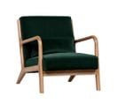 Mark - Fauteuil En Bois Et Velours - Couleur - Vert Forêt