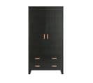 Dian - Armoire Vestiaire Pour Enfant 2 Portes 2 Tiroirs - Couleur - Noir