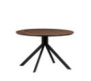 Bruno - Table à Manger 4 Personnes Ronde En Bois Et Métal - Couleur - Bois Foncé