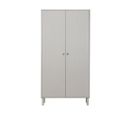 Madu - Armoire 2 Portes 1 Tiroir En Bois H195cm - Couleur - Gris Clair