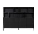 New Gravure - Buffet En Bois 7 Niches L200cm - Couleur - Noir