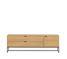 Silas - Meuble TV 1 Porte 2 Tiroirs En Bois L180cm - Couleur - Bois Clair