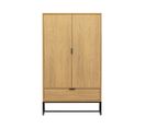 Silas - Buffet Haut 2 Portes 1 Tiroir En Bois H149cm - Couleur - Bois Clair