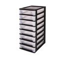 Tour De Rangement 8 Tiroirs Plastique 32 L 35,5x26x65,5 Cm Noir