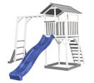 Beach Tower Aire De Jeux Avec Toboggan En Bleu, Cadre D'escalade et Bac à Sable   Grande Maison