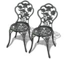 Chaises De Bistro 2 PCs Aluminium Coulé Vert