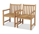 Chaises D'extérieur 2 PCs Bois De Teck Solide