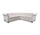 Canapé D'angle Chesterfield 5 Plc Cuir Artificiel Blanc