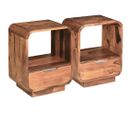 Table De Chevet Avec Tiroir 2 PCs Bois De Sesham 40 X 30 X 50cm