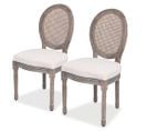 Chaises À Manger Lot De 2 Crème Tissu