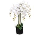 Plante Artificielle Avec Pot Orchidée 75 Cm Blanc