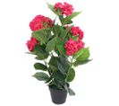 Plante Hortensia Artificielle Avec Pot 60 Cm Rouge