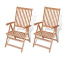 Chaises Inclinables De Jardin 2 PCs Bois De Teck Solide